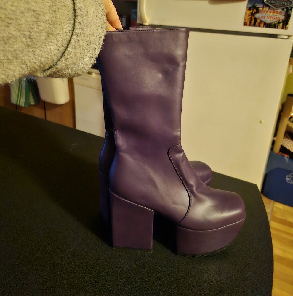 Dolls Kill Lamoda Chunky Purple Platform Boots